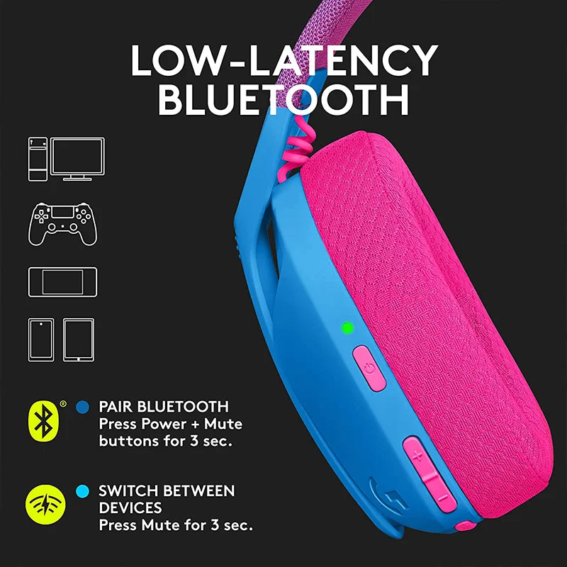 Headset Gamer Logitech G435 LIGHTSPEED – Wireless Bluetooth, Som Surround e Design Over-Ear